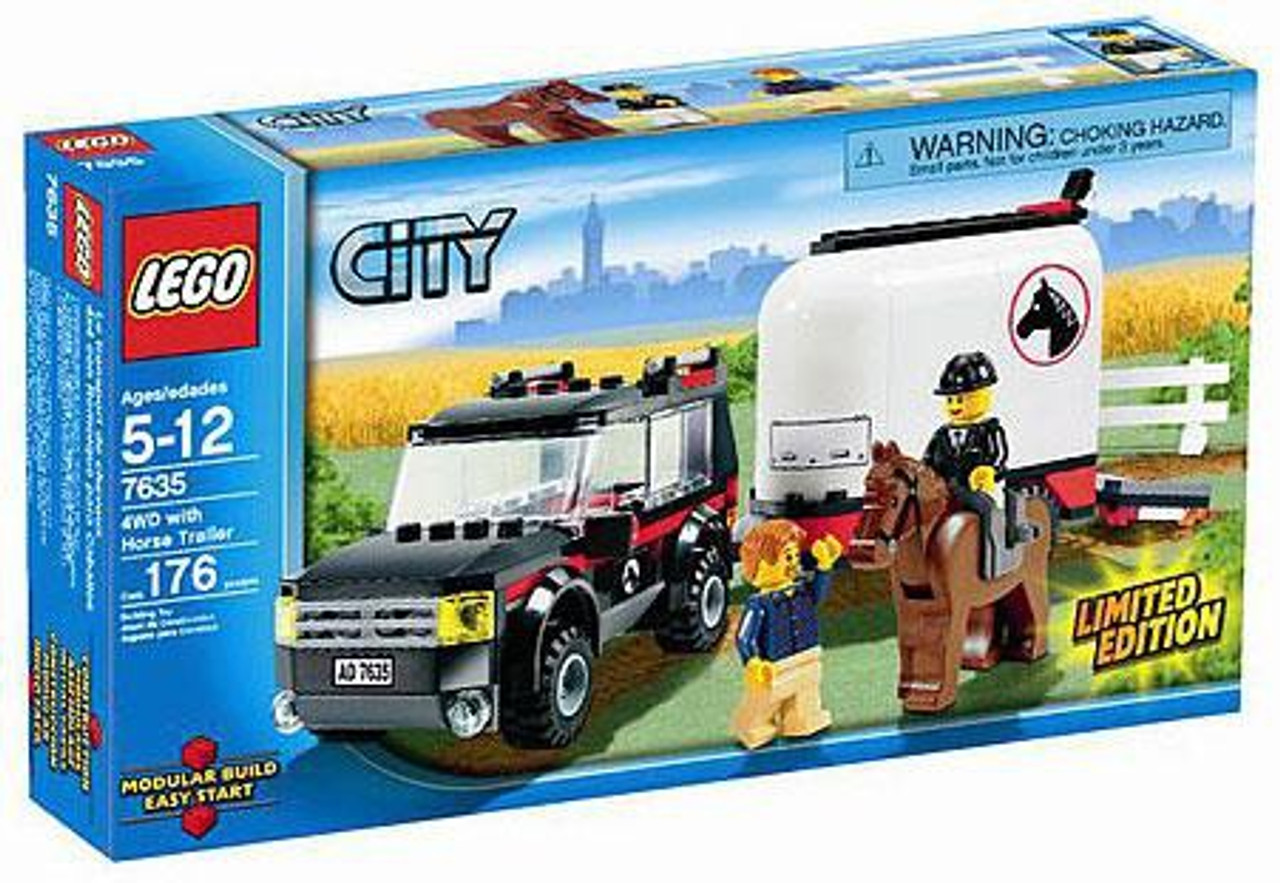 lego police truck and trailer