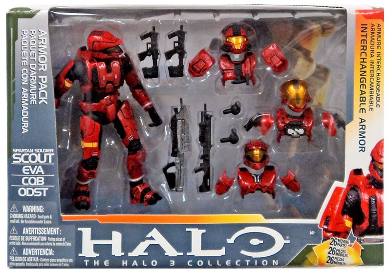 Mcfarlane Toys Halo 3 Red Spartan Soldier Interchangeable - mcfarlane toys halo 3 red spartan soldier interchangeable armor pack action figure set