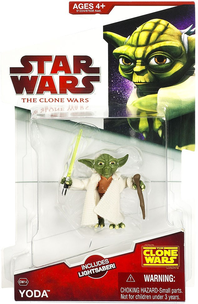 Star Wars Clone Wars 2009 Yoda 3.75 Action Figure CW14 Hasbro - ToyWiz