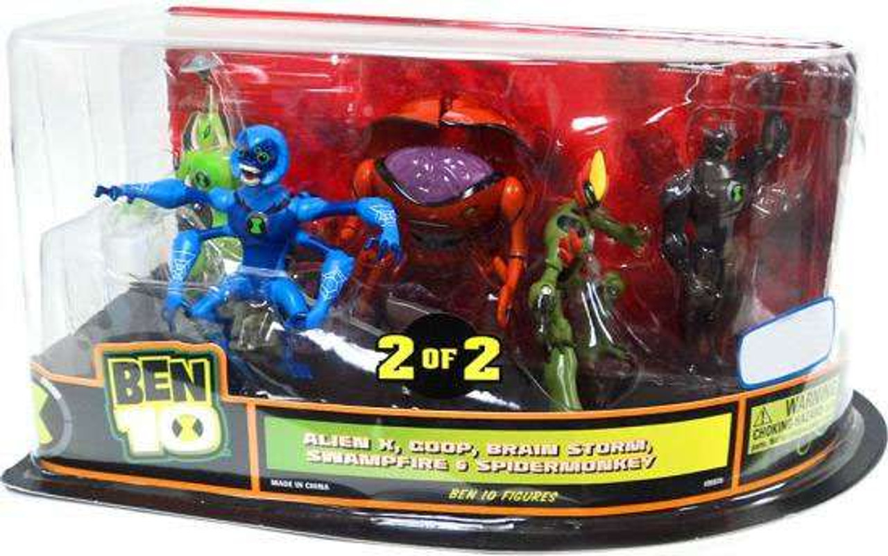 Ben 10 Alien X Goop Brain Storm Swampfire Spidermonkey Exclusive 4 Action Figure 4 Pack 2 Bandai America Toywiz - roblox ben 10 vilgax vs alien x roblox ben 10 arrival of