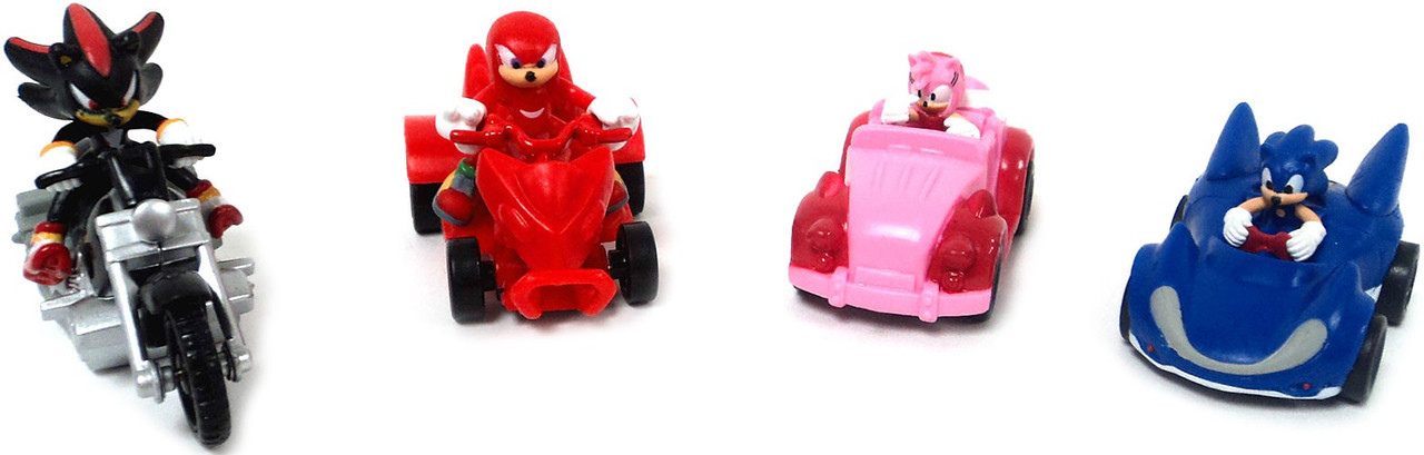 Sonic The Hedgehog Gacha Set of 4 Pullback Racers Mini FIgures TOMY ...