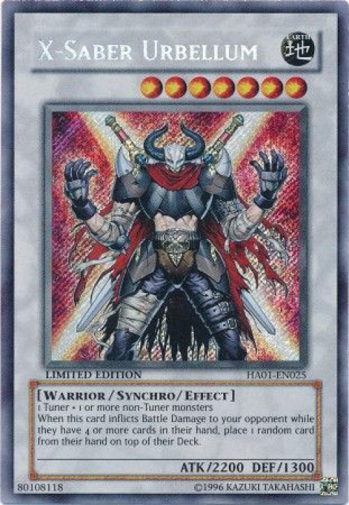 YuGiOh Hidden Arsenal 1 Single Card Secret Rare X-Saber Urbellum