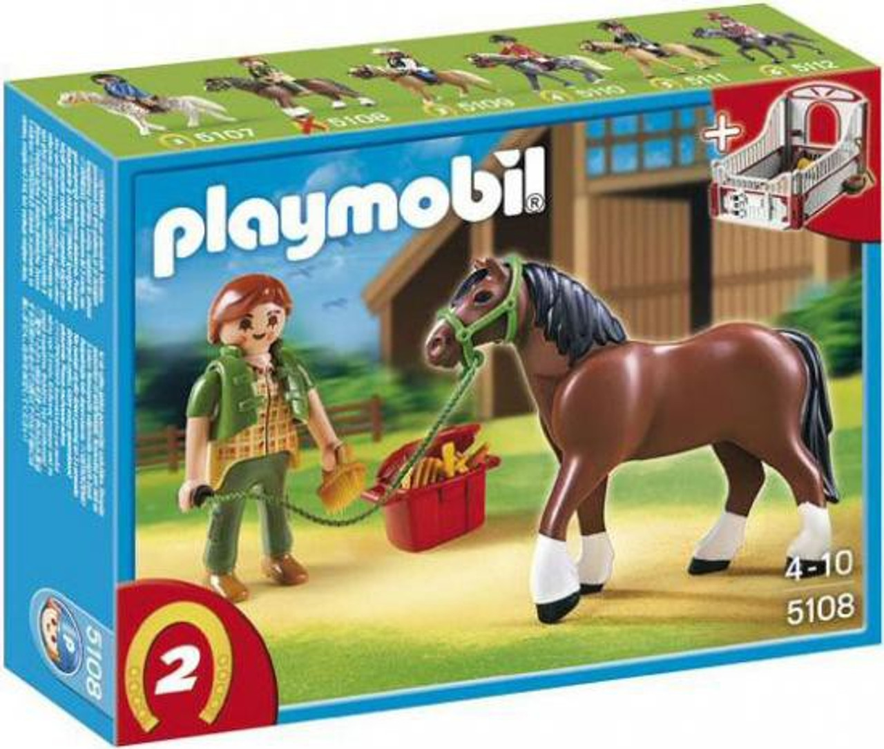 Playmobil Horses Shire Horse With Groomer And Stable Set 5108 Toywiz