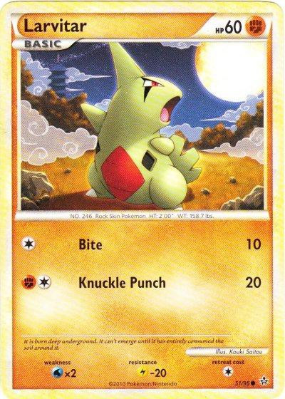 Pokemon Heartgold Soulsilver Unleashed Single Card Common Larvitar 51 Toywiz