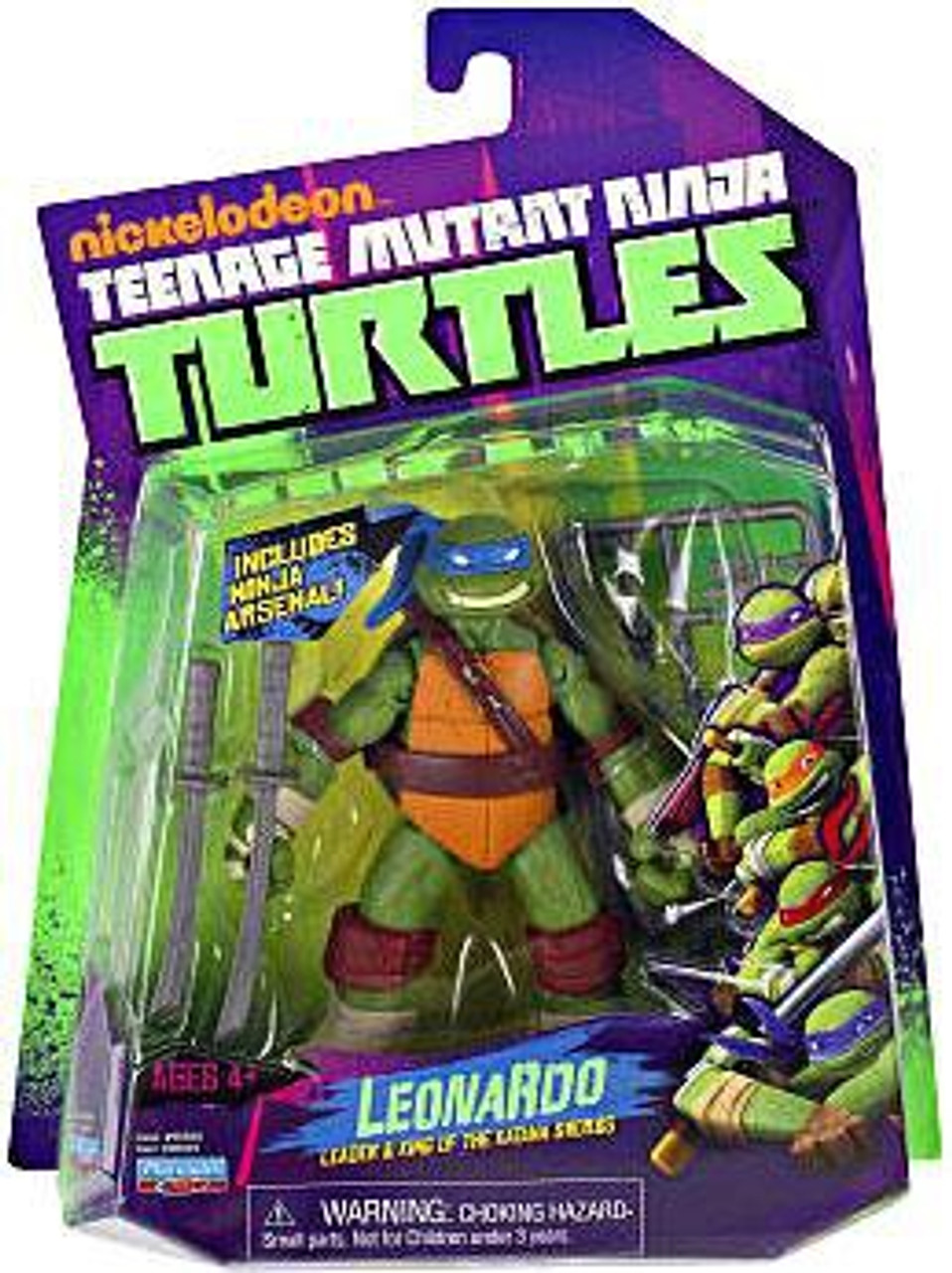 nickelodeon teenage mutant ninja turtles set of 4 basic action figures leonardo