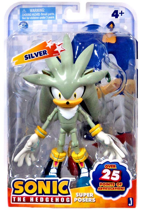 Sonic The Hedgehog Super Posers Silver Action Figure Jazwares ToyWiz