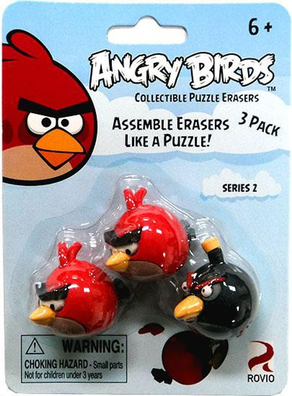 Angry Birds Collectible Puzzle Erasers Series 2 Angry Birds Eraser 3 Pack 2 Red 1 Black Mzb Imagination Toywiz - roblox project pokemon route 1 birds view