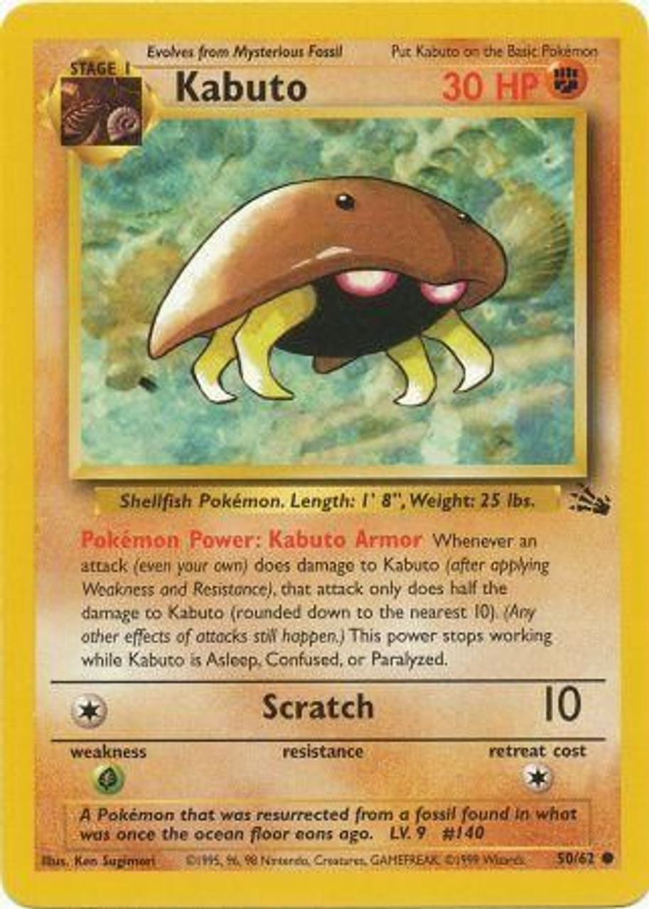 Pokemon Fossil Single Card Common Kabuto 50 Toywiz - how to get ditto in pokemon legends roblox roblox zombie free