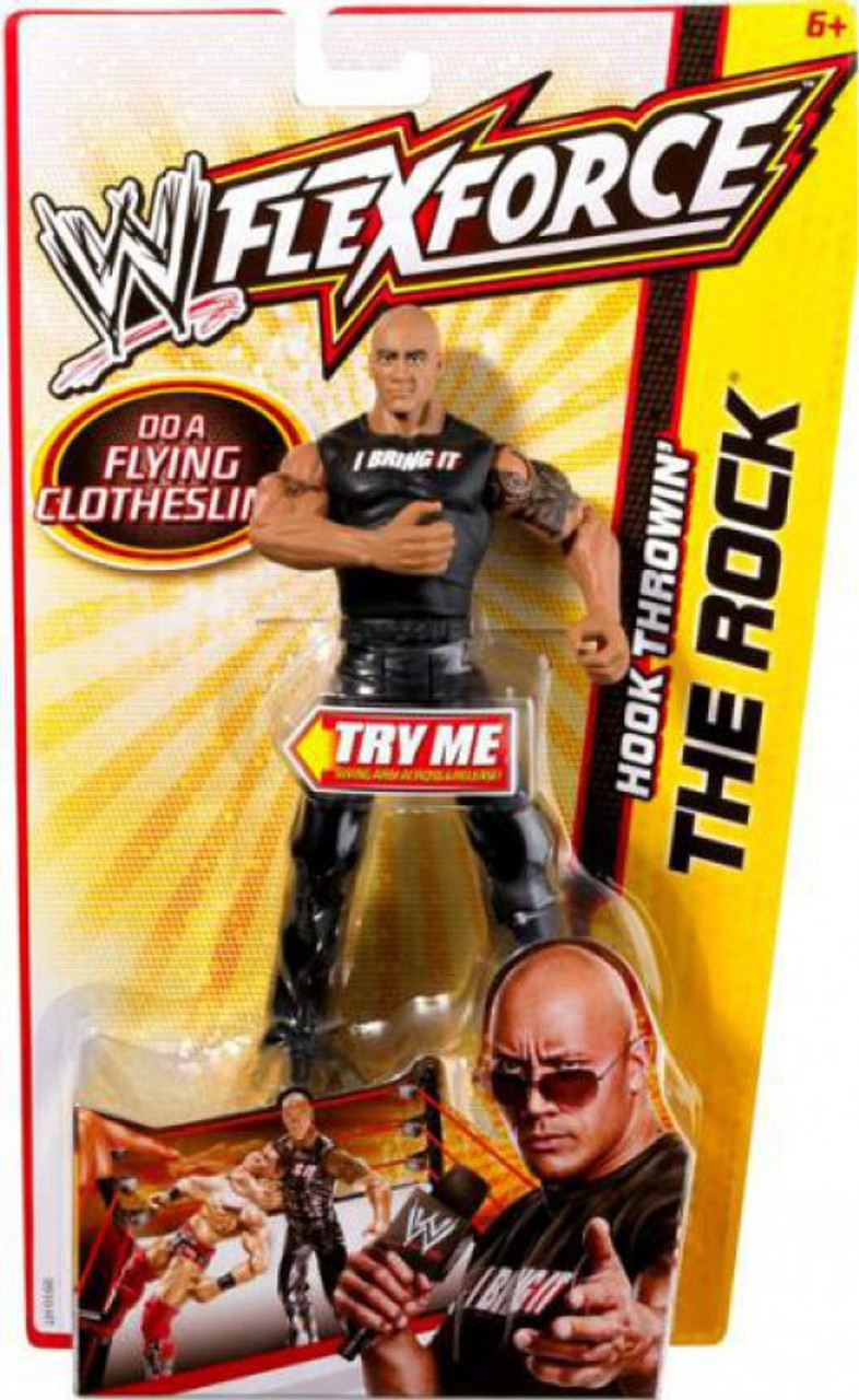 WWE Wrestling FlexForce Lightning Hook Throwin' The Rock Action Figure