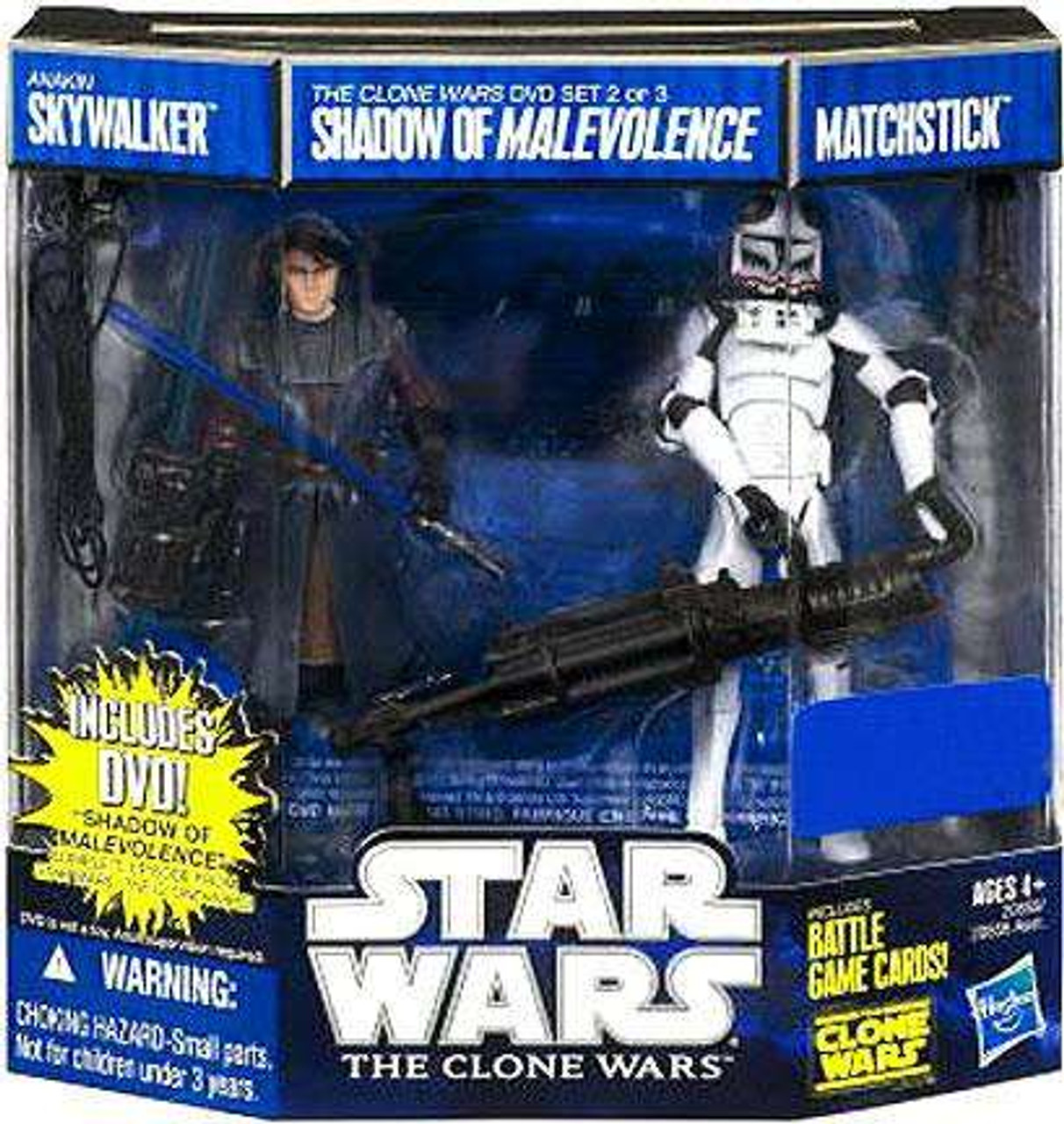 Star Wars The Clone Wars Anakin Skywalker Matchstick Exclusive 3 75 Action Figure Dvd 2 Pack 2 Shadow Of Malevolence Hasbro Toys Toywiz - clone wars 2 codes roblox