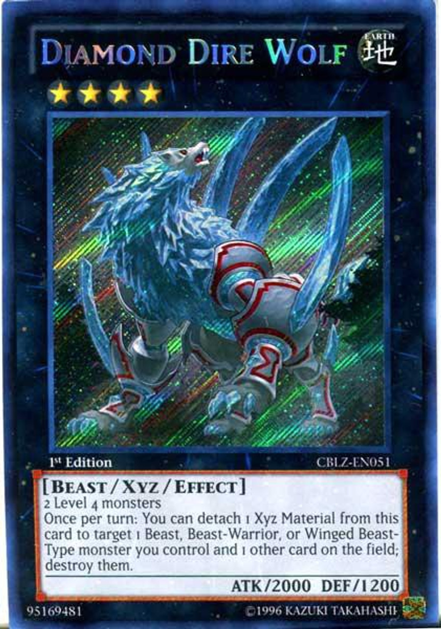 Yugioh Trading Card Game Cosmo Blazer Single Card Secret Rare Diamond Dire Wolf Cblz En051 Toywiz - dire wolf roblox galaxy