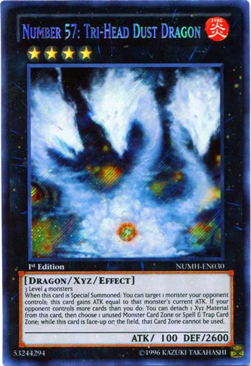 Yugioh Number Hunters Single Card Secret Rare Number 57 Tri Head Dust Dragon Numh En030 Toywiz - lizard head spawn zone roblox