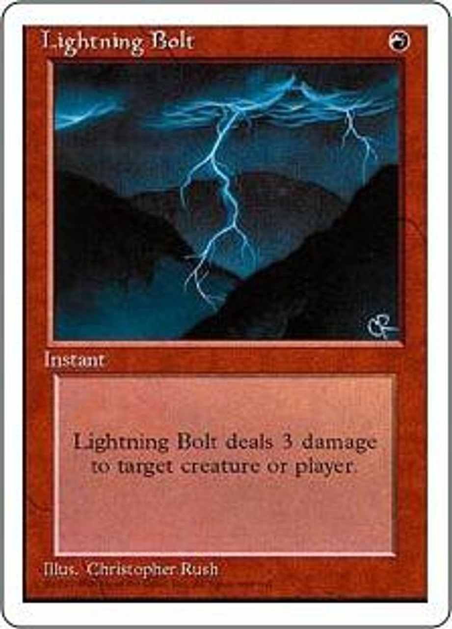 Magic The Gathering 4th Edition Single Card Common Lightning Bolt ToyWiz