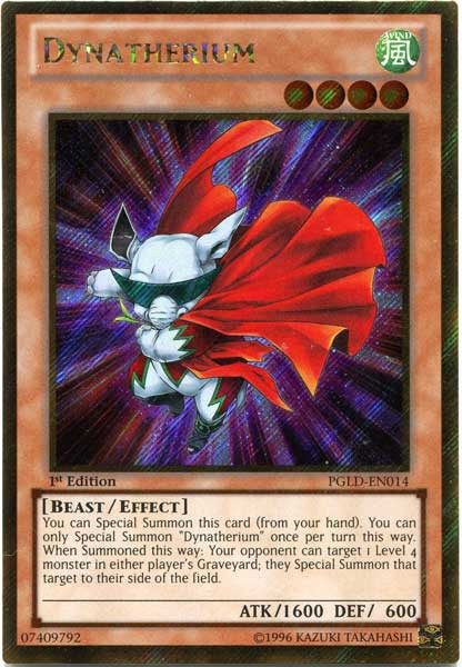 YuGiOh Premium Gold Single Card Gold Secret Rare Dynatherium PGLDEN014