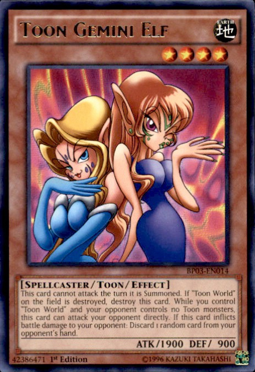 YuGiOh Battle Pack 3 Monster League Single Card Rare Toon Gemini Elf BP03-EN014 - ToyWiz