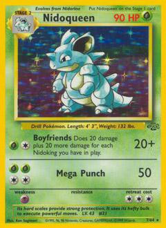 nidoqueen holographic card SV2a] 031/165UMaster Ball Reverse Holo Colorless Boyfriends (20+) Does 20 damage plus 20 more damage for each Nidoking you have in play Vintage Nidoqueen Holo Card Pokemon