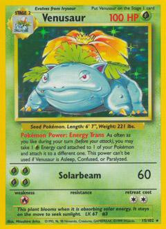 Pokemon Base Set Single Card Rare Holo Venusaur 15 Toywiz