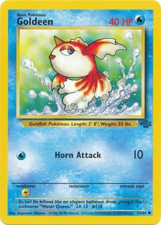 Pokemon Jungle Single Card Common Goldeen 53 Lightly Played - ToyWiz
