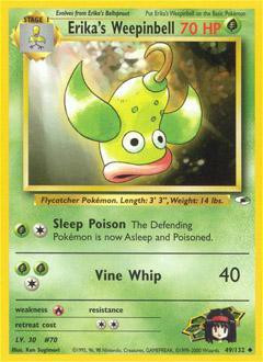 Pokemon Gym Heroes Single Card Uncommon Erikas Weepinbell 49 Toywiz - pokemon erika roblox