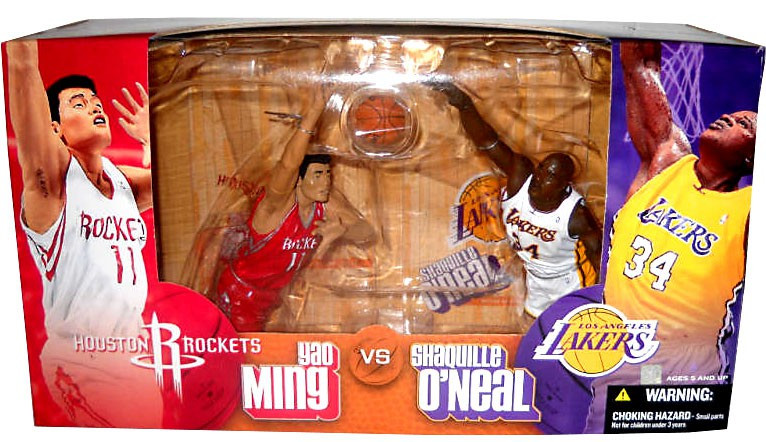 Mcfarlane Toys Nba Houston Rockets Los Angeles Lakers Sports Picks Yao Ming Amp Shaquille O Neal Action Figure 2 Pack