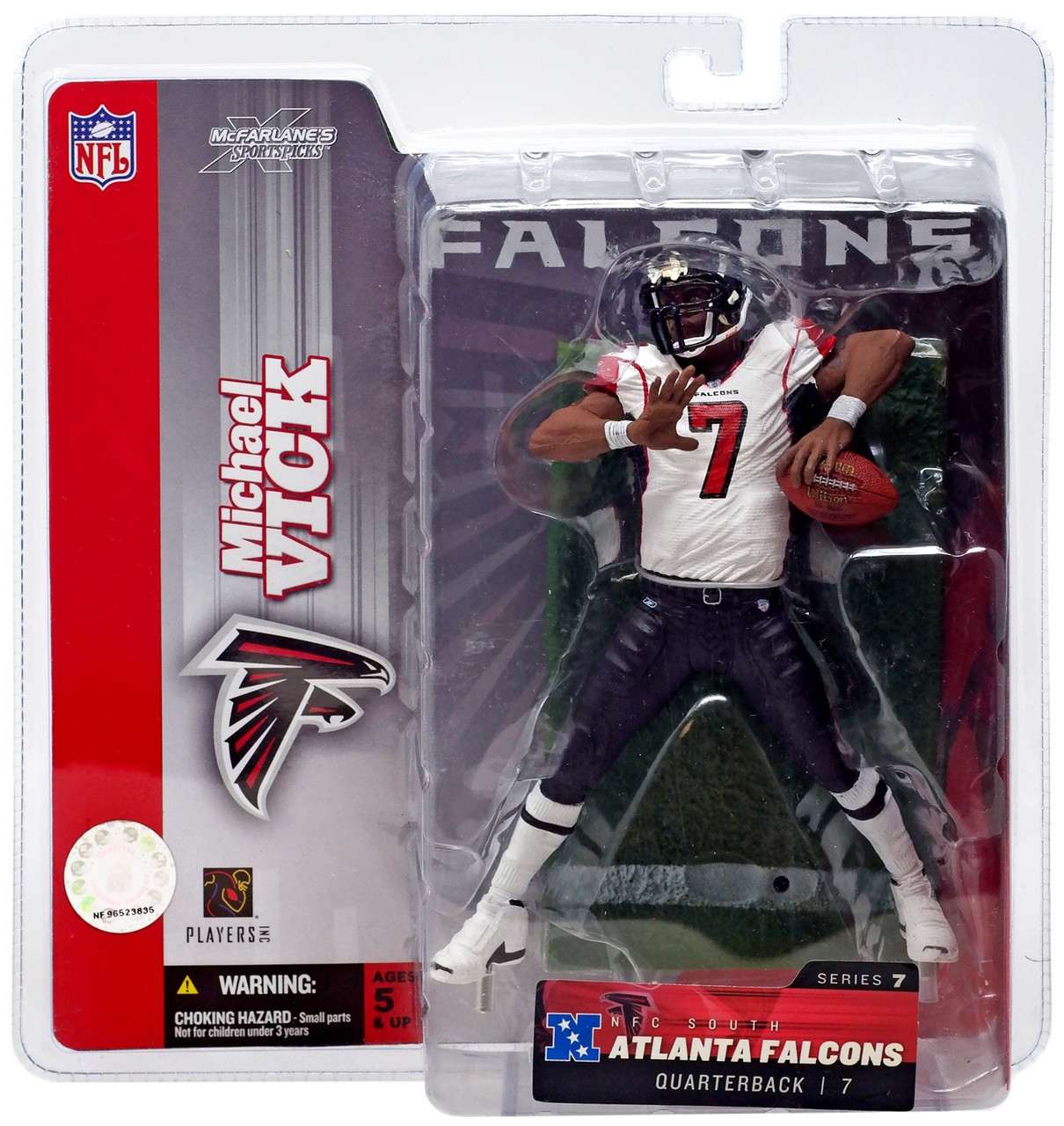 Mcfarlane Toys Nfl Atlanta Falcons Sports Picks Series 7 Michael Vick Action Figure White Jersey Toywiz - vick 7 roblox