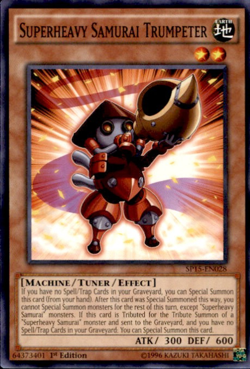 YuGiOh 2015 Star Pack ARC-V Common Superheavy Samurai Trumpeter SP15-EN028