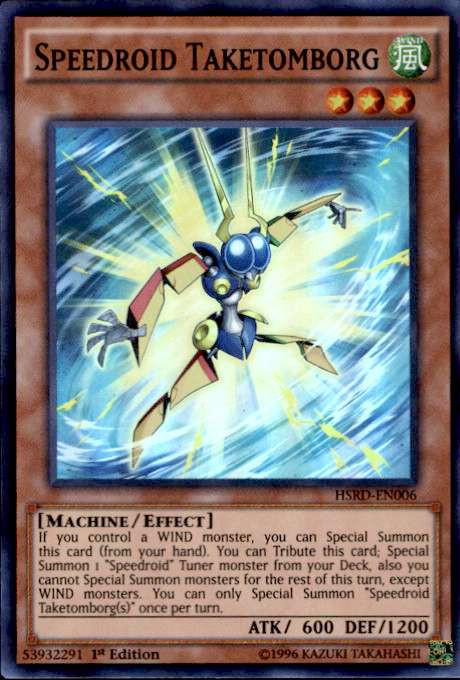 YuGiOh High-Speed Riders Single Card Super Rare Speedroid Taketomborg ...