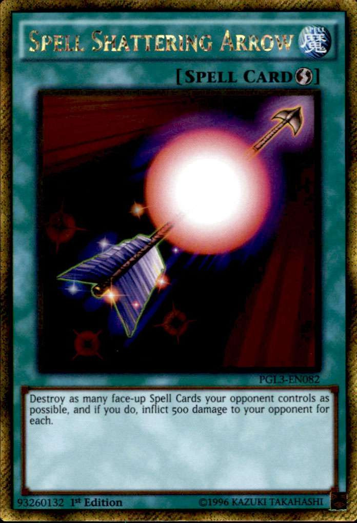 Yu-Gi-Oh! Carta Spell Shattering Arrow – PGL3-EN082 – Premium Gold Infinite Gold – 1st Edition Gold Rare