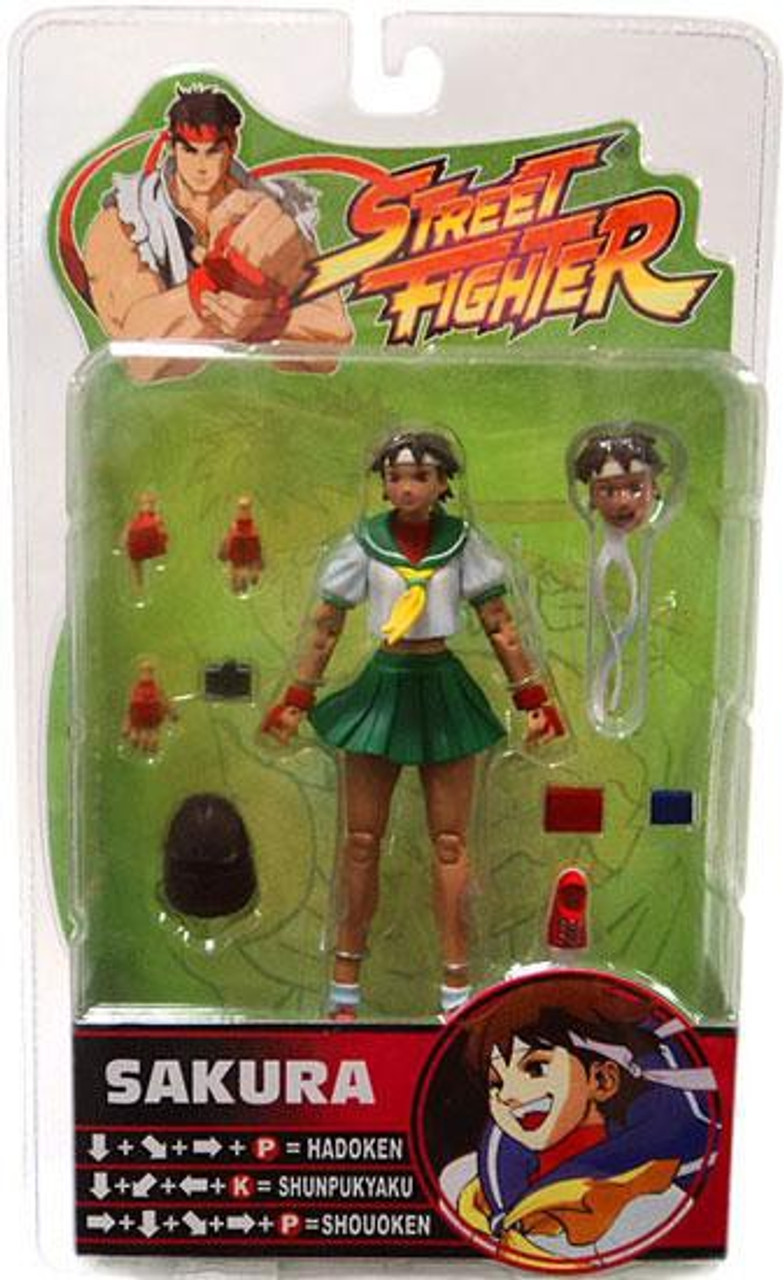 Street Fighter Series 3 Sakura Action Figure Green Skirt Sota Toys Toywiz - bandit bandana roblox hot trending now roblox t shirt