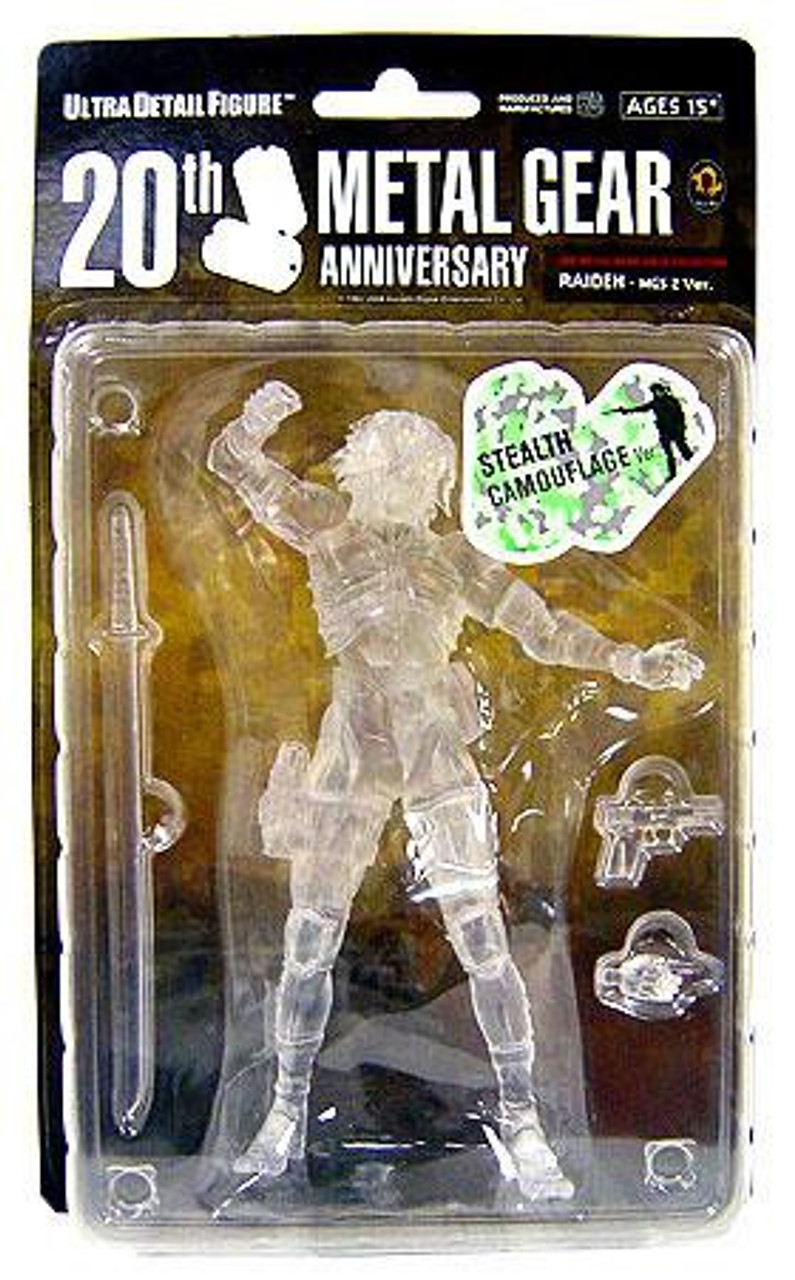 Metal Gear Solid 2 Sons Of Liberty 20th Anniversary Raiden Exclusive 7 Action Figure Stealth Camouflage Variant Medicom Toys Toywiz - raiden shirt mgr roblox