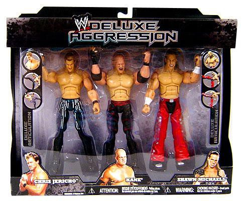 WWE Wrestling Deluxe Aggression Chris Jericho, Kane Shawn Michaels