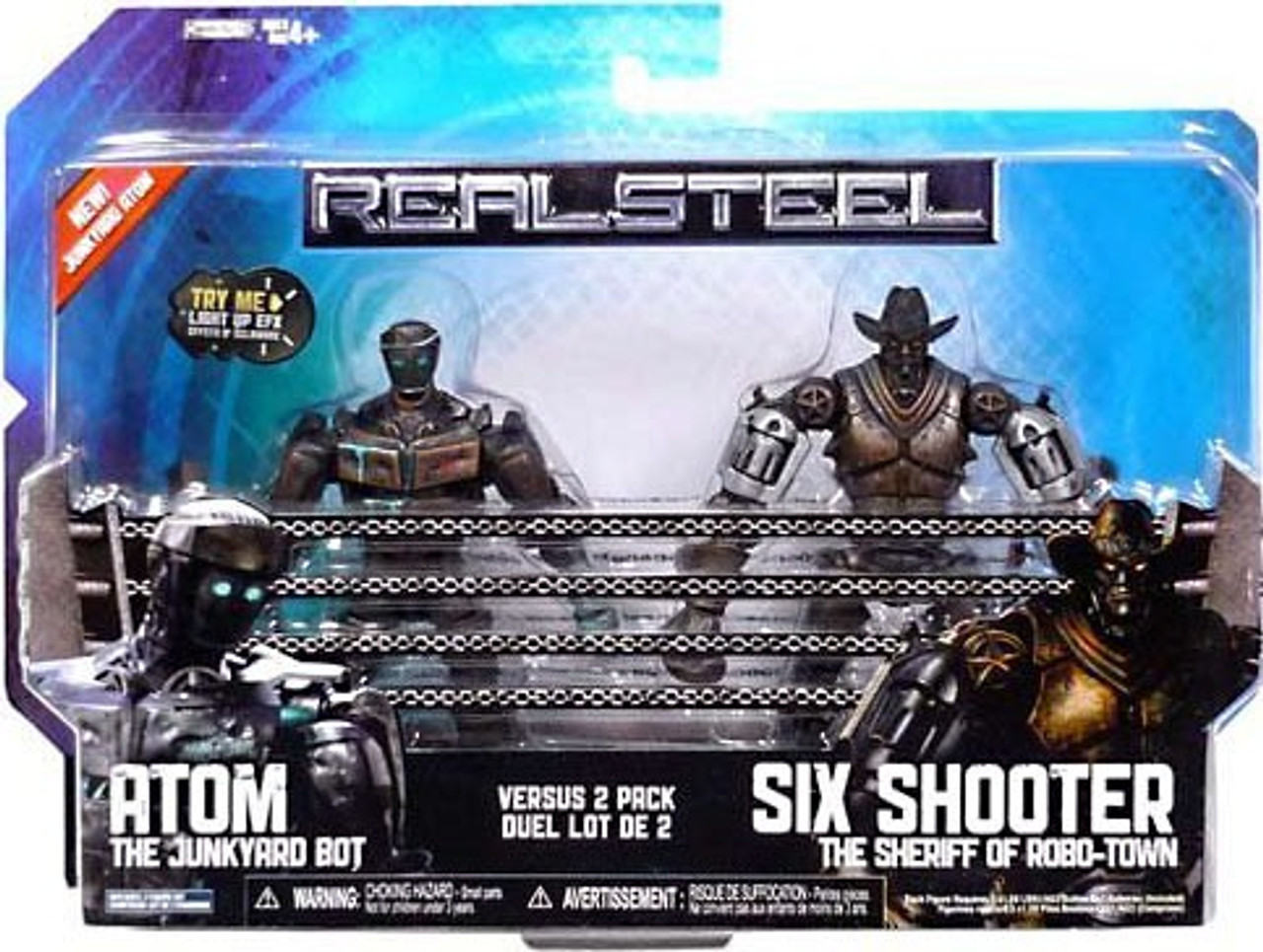 Real Steel Atom Vs Six Shooter Action Figure 2 Pack Jakks Pacific Toywiz - atom from real steel roblox