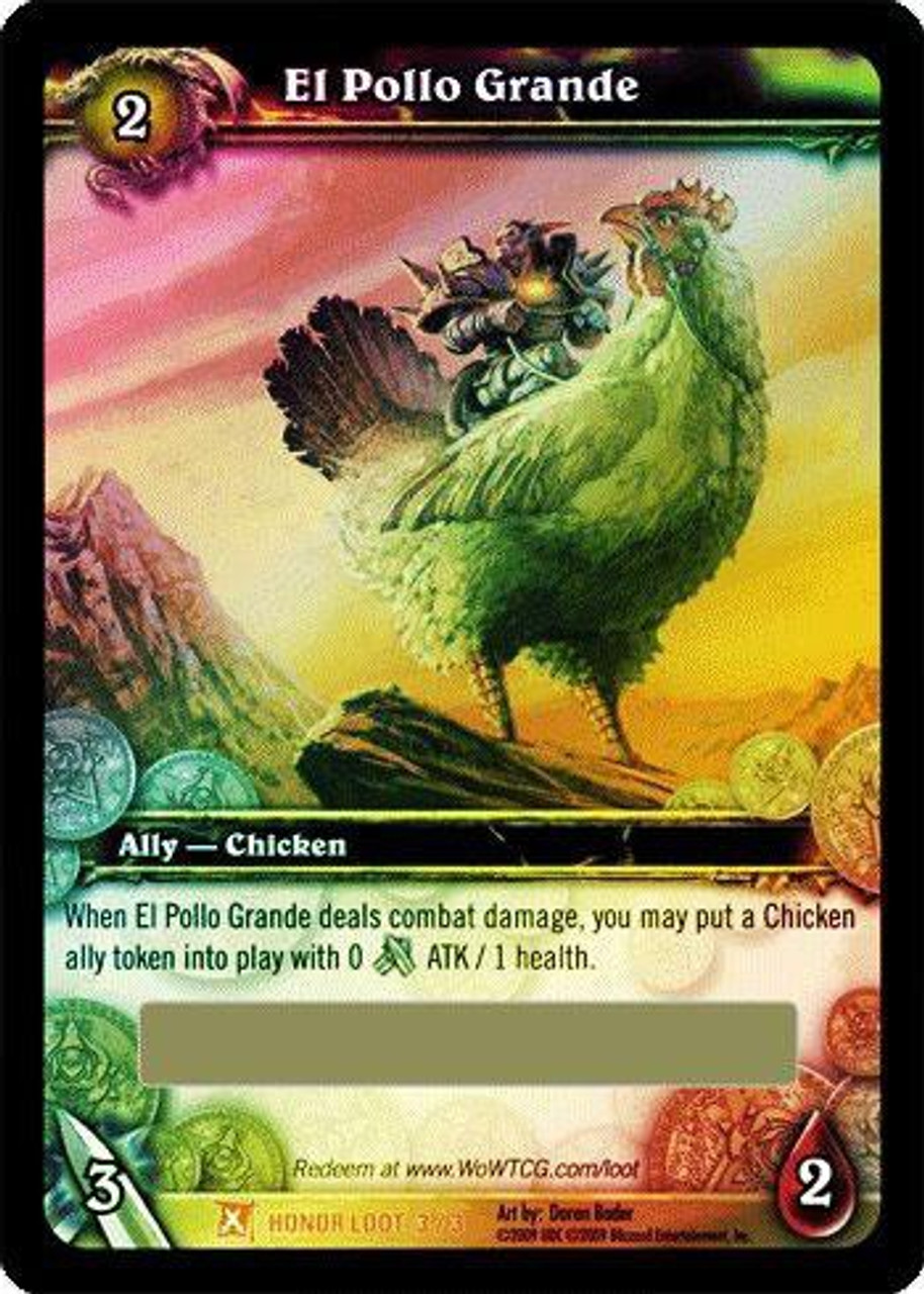 World Of Warcraft Trading Card Game Fields Of Honor Single Card Legendary Loot El Pollo Grande 3 Toywiz - roblox horse world hippogryph