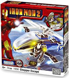 Mega Bloks Iron Man 2 War Machine Chopper Escape Set 1956