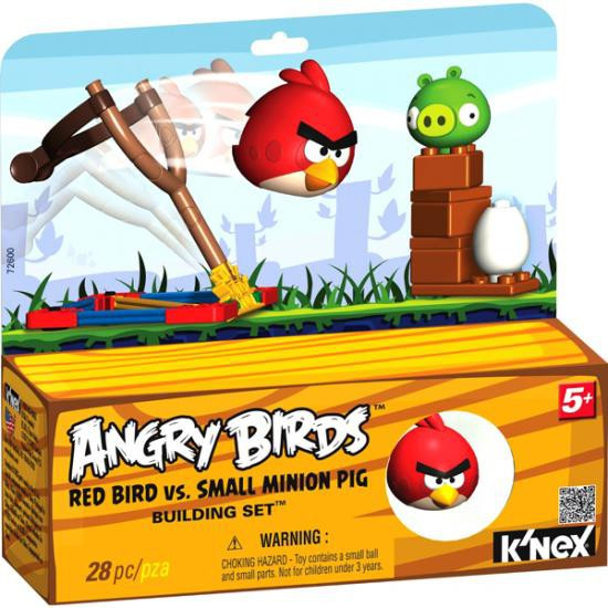 KNEX Angry Birds Red Bird vs. Small Minion Pig Set 72600 - ToyWiz