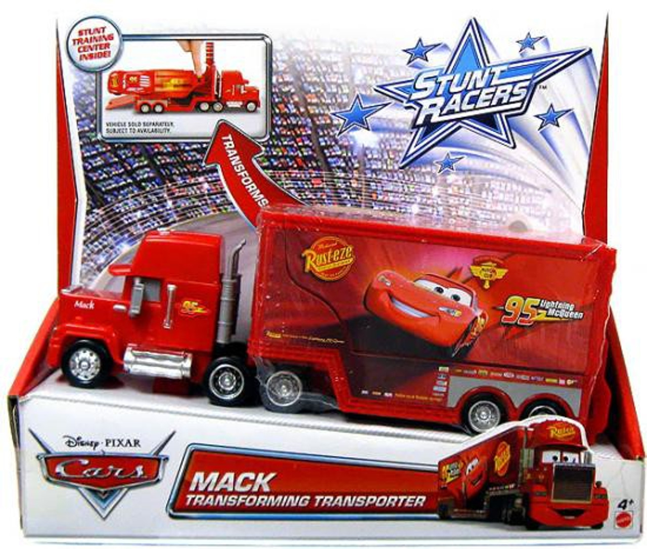 Disney Pixar Cars Stunt Racers Mack Transforming Transporter Plastic Car Mattel Toys Toywiz - rusteze 95 roblox