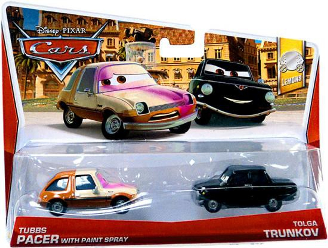 Disney Pixar Cars Lemons Tubbs Pacer With Paint Spray Tolga Trunkov 155 Diecast Car 2 Pack 7 Mattel Toys Toywiz - cars 2 the lemons roblox