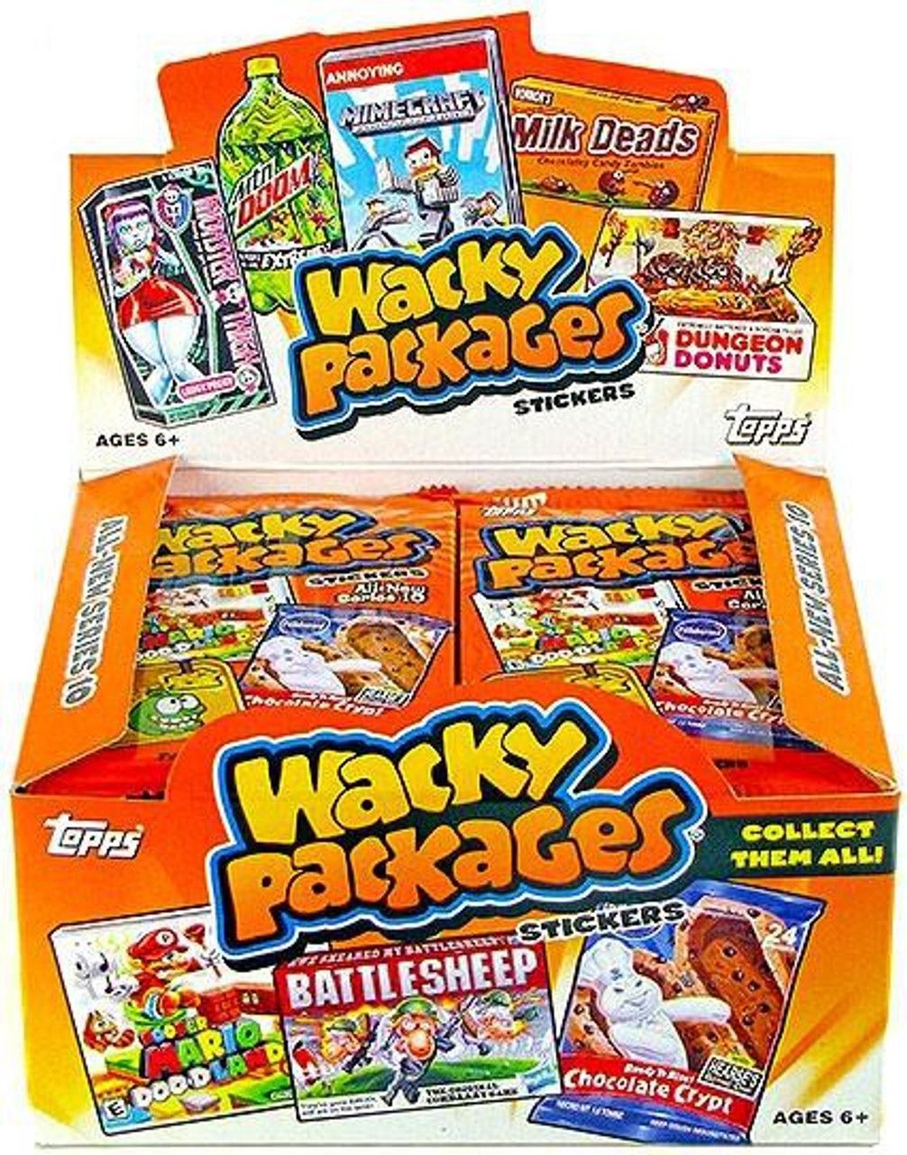 Wacky Packages Topps Series 10 Trading Card Sticker Box 24 Packs ToyWiz