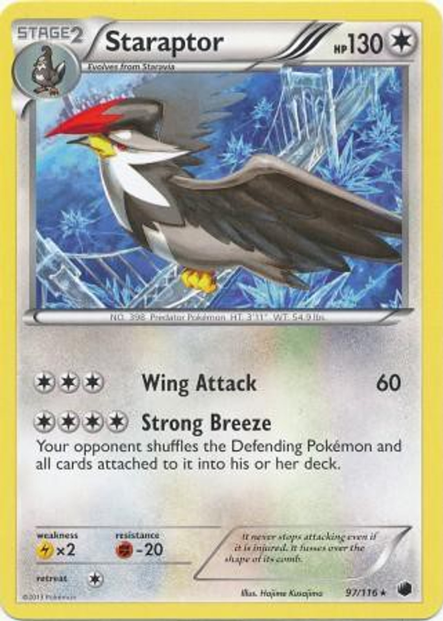 Pokemon Black White Plasma Freeze Single Card Rare Staraptor 97 Toywiz - roblox pokemon breeze