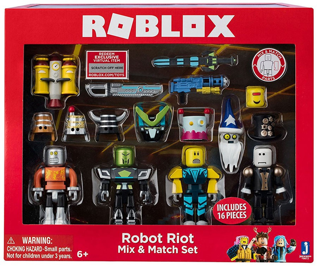 Roblox Mix Match Robot Riot 3 Figure 4 Pack Set Jazwares Toywiz - action figures roblox punk rockers mix match set new