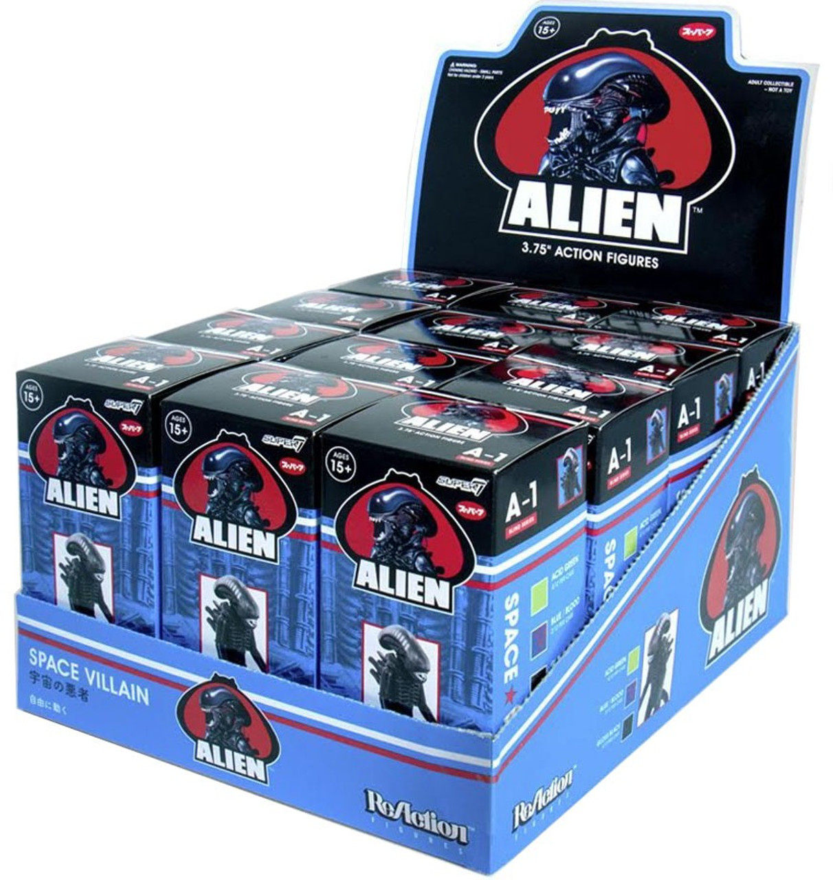 Reaction Alien Series 1 Xenomorph 3 75 Mystery Box 12 Packs Super7 Toywiz - roblox mystery figure series 1 1 blind box containing 1