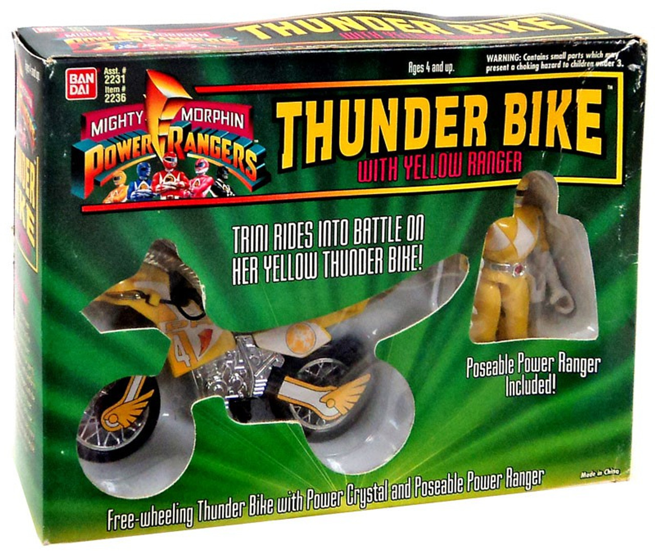 Power Rangers Mighty Morphin Thunder Bike With Yellow Ranger 4 Action Figure Bandai America Toywiz - no bike for wheeling song roblox id