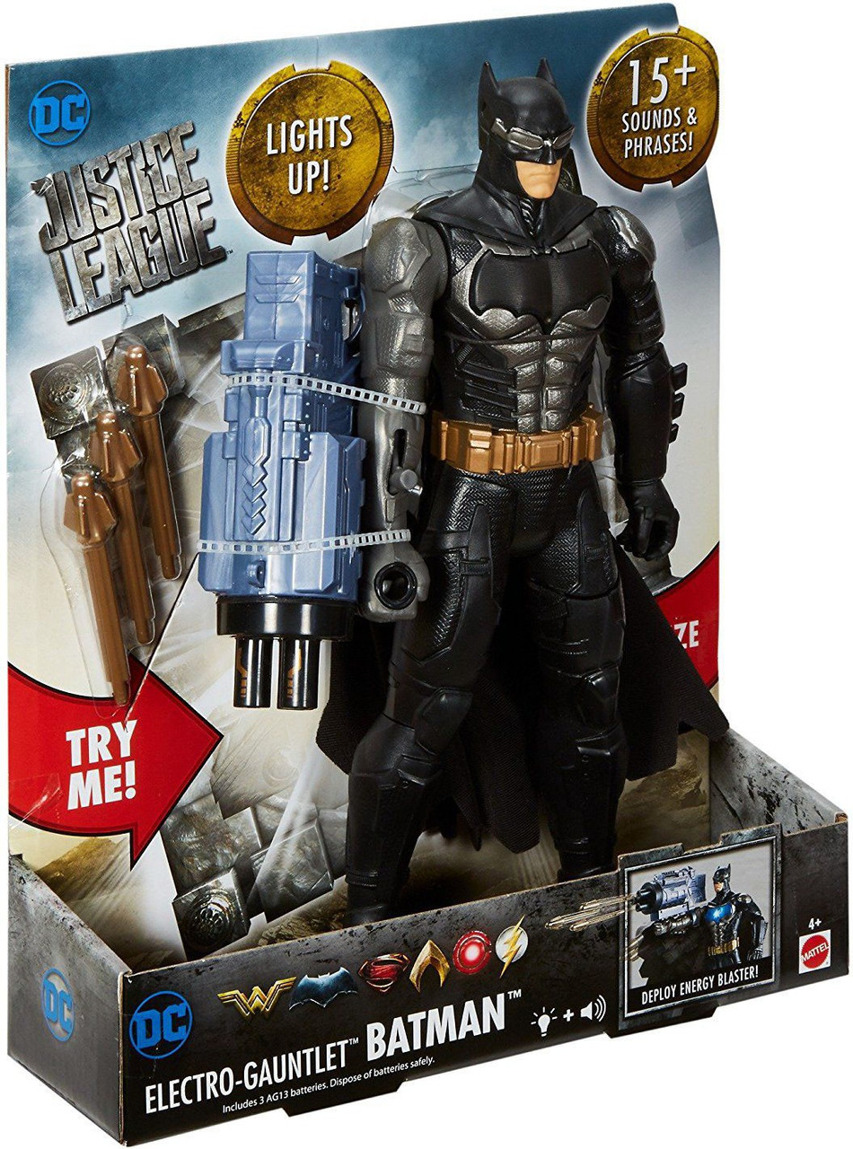 DC Justice League Movie Electro Gauntlet Batman 12 Action Figure Lights Sounds Mattel ToyWiz
