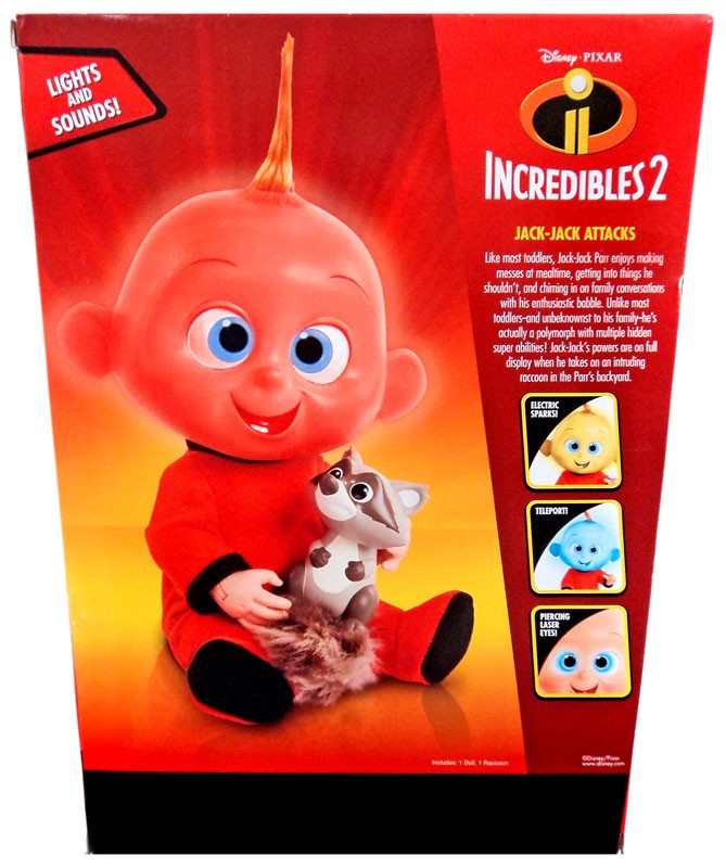 Disney Pixar Incredibles 2 JackJack Attacks Doll Lights Sounds Jakks