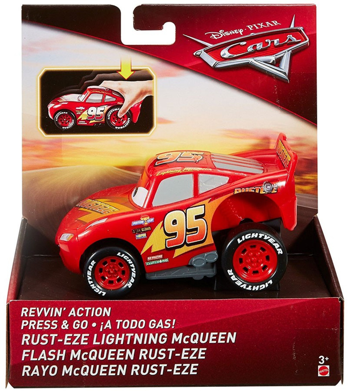 Disney Pixar Cars Cars 3 Revvin Action Rust Eze Lightning Mcqueen