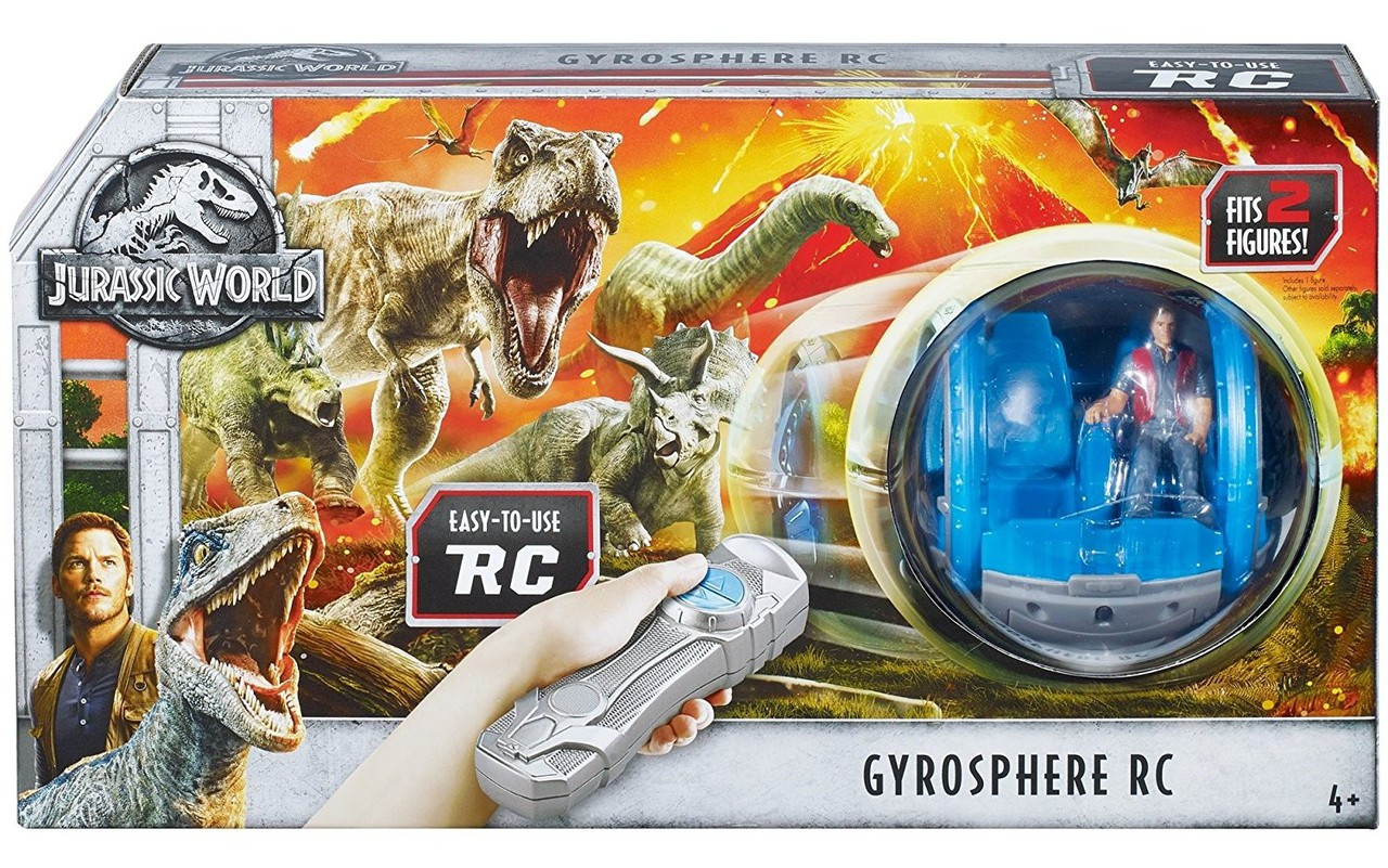 jurassic world rc vehicle gyrosphere vehicle with owen action figure