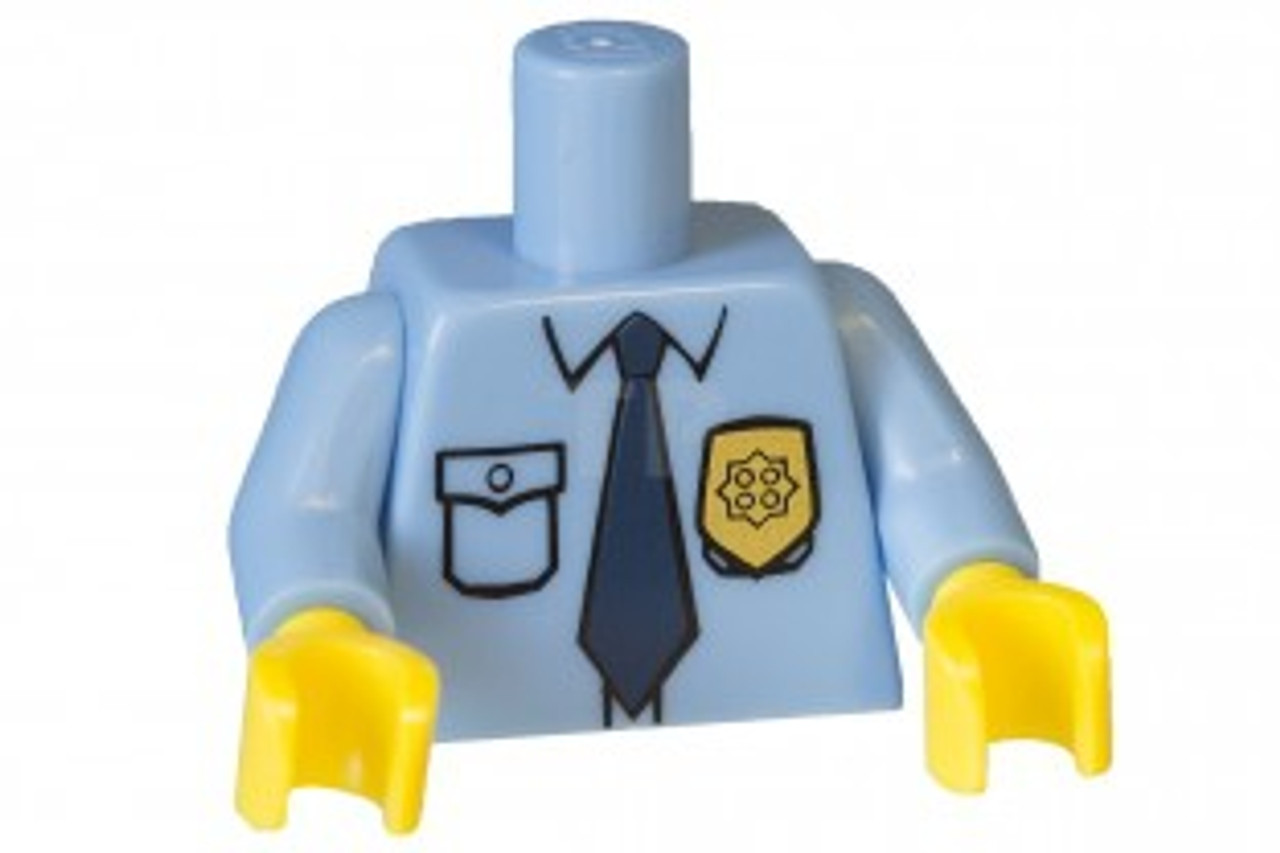 Lego Minifigure Parts Police Shirt With Gold Badge And Dark Blue Tie Loose Torso Loose Toywiz - roblox badge hammer and lego