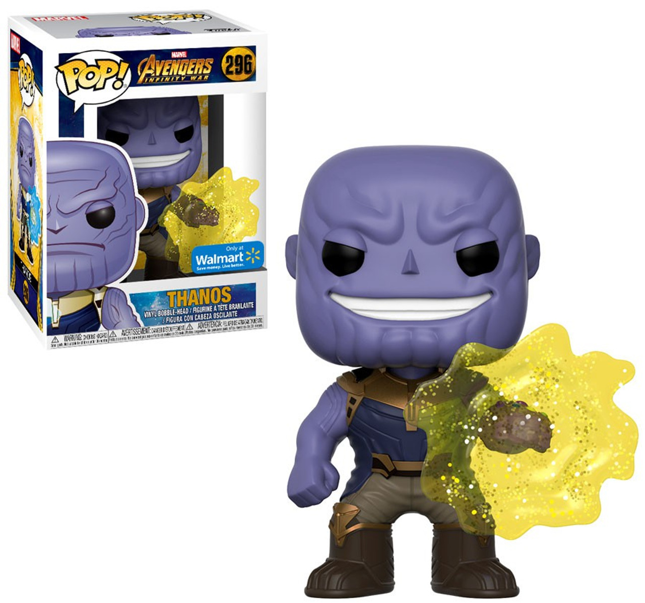 Funko Marvel Universe Avengers Infinity War Pop Marvel Thanos Exclusive Vinyl Figure 296 Yellow Power Field Toywiz - did thanos kill you in infinity war roblox