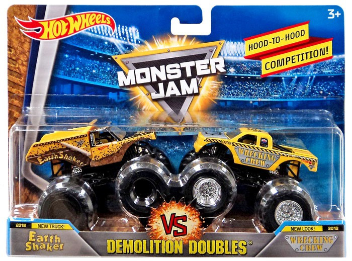 Hot Wheels Monster Jam Demolition Doubles Earth Shaker Wrecking Crew