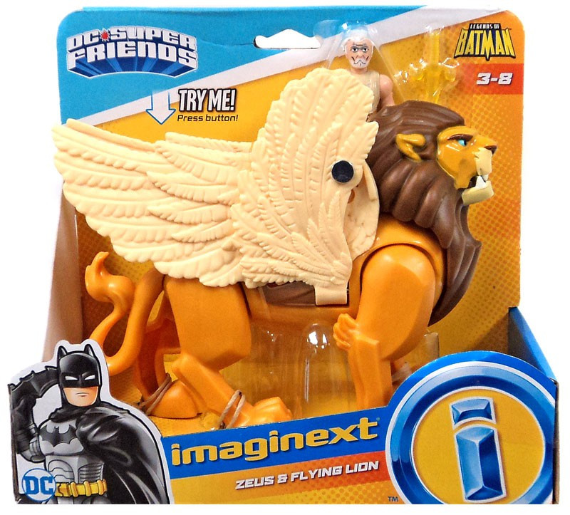 Fisher Price DC Super Friends Imaginext Zeus Flying Lion 3 Figure Set